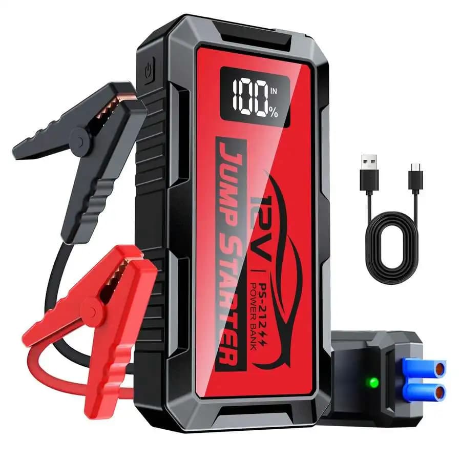 8000A Car Jump Starter, 12V Jump Starter Battery Pack (All Gas,Up To 10.0L Engine) Jumper Cables Portable Lithium Jump Box, USB