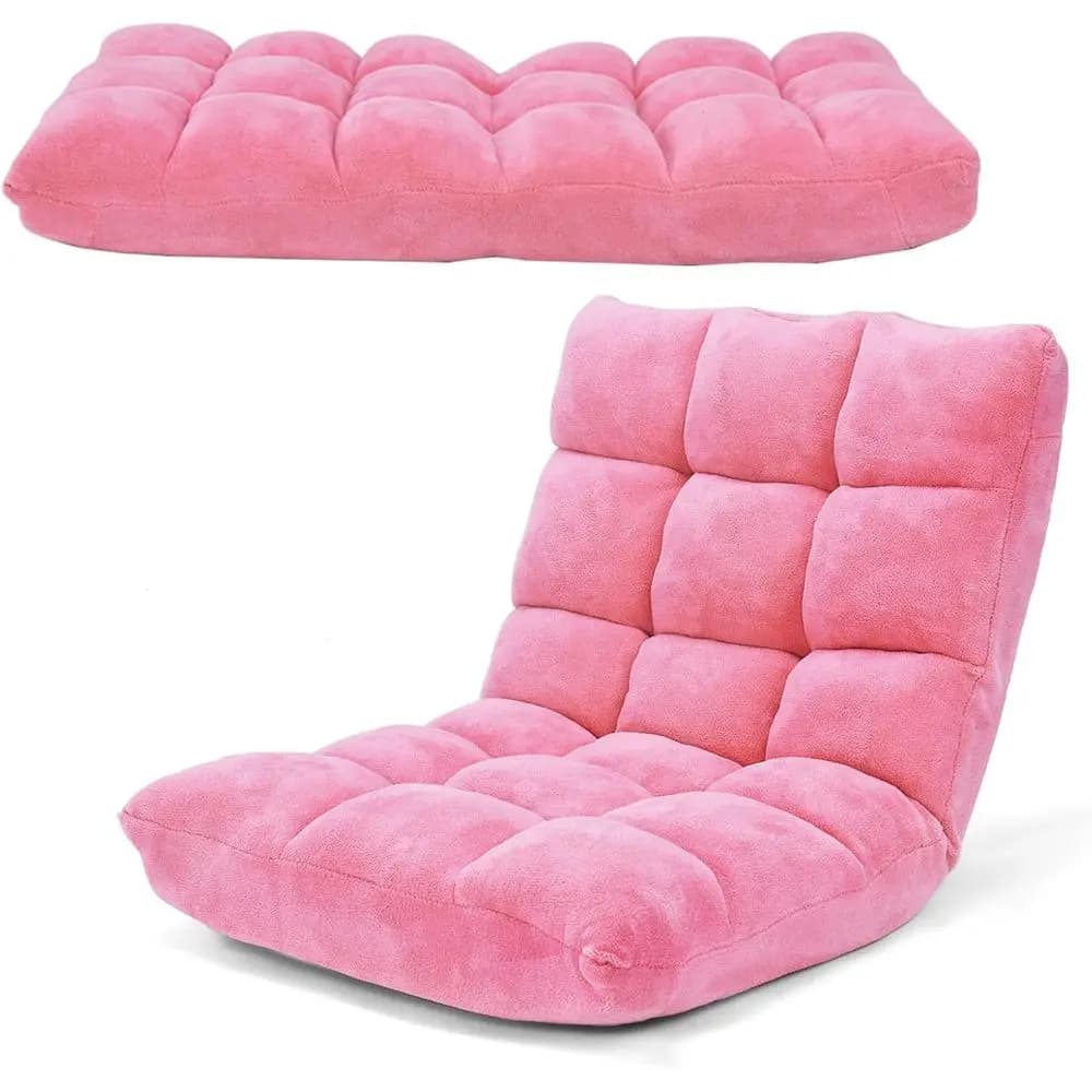 Sedia da Gaming Ergonomica Rosa con Supporto Lombare Regolabile per Soggiorno e Lettura