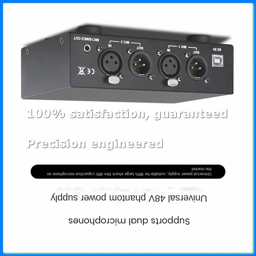 Alimentatore Phantom 48V USB a Doppia Uscita Mista per Microfoni a Condensatore e Attrezzature per Registrazione Musicale - A73M