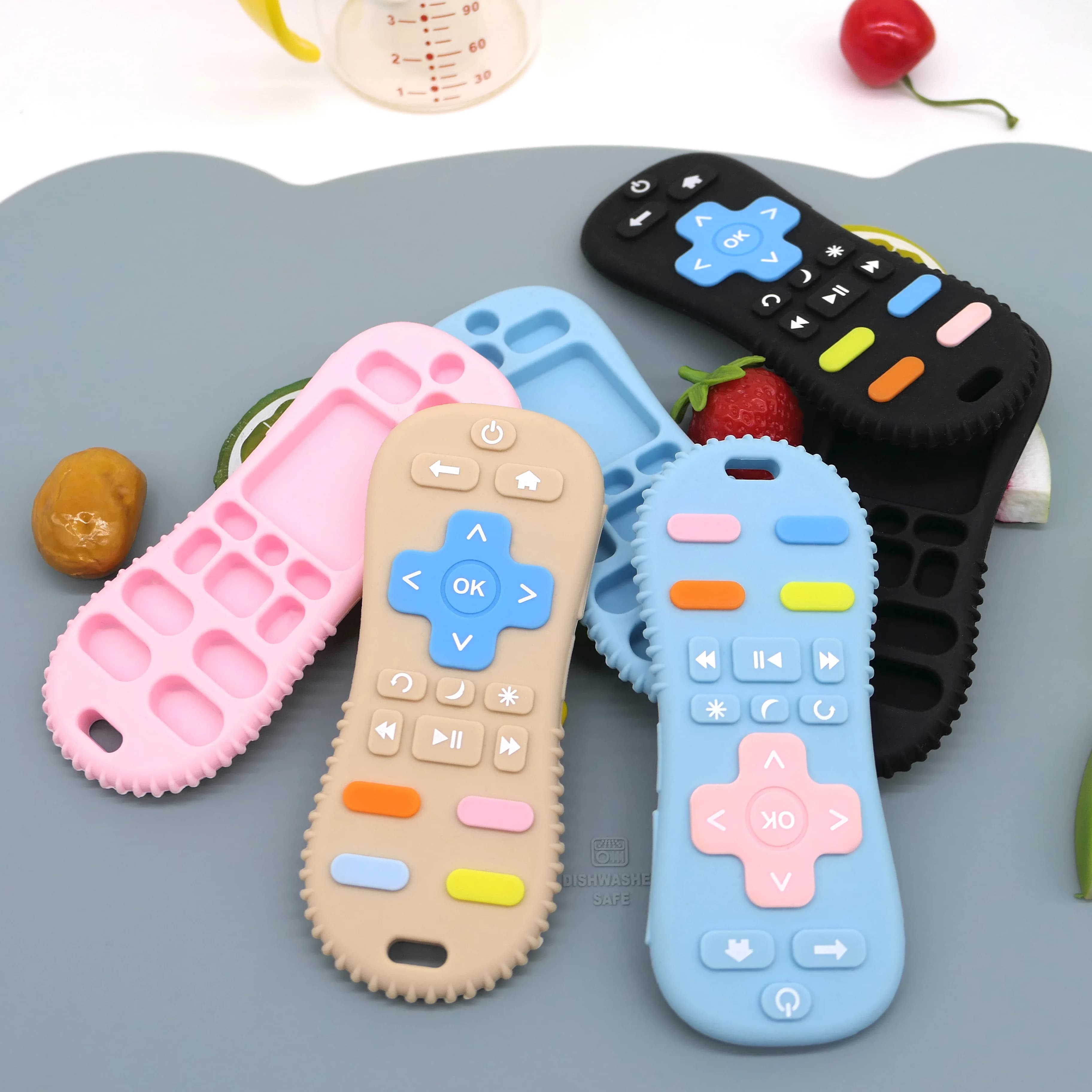 Giocattolo per la dentizione in silicone Design telecomandato Progettato specifico per i neonati durante la fase della dentizione Giocattolo lenitivo quotidiano