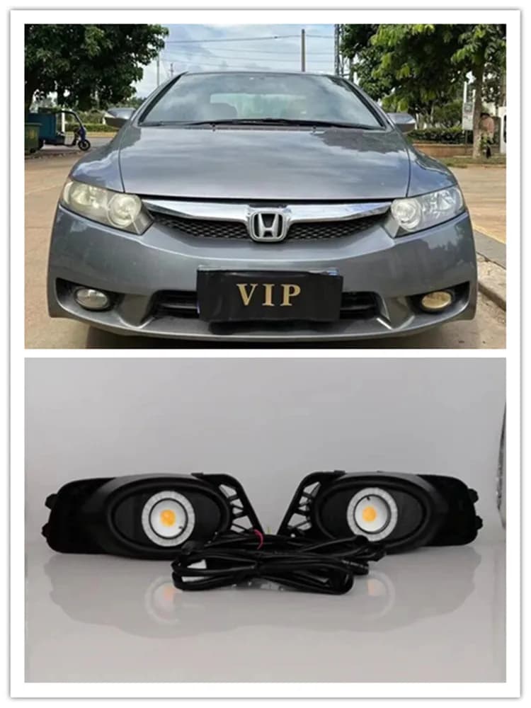 Gruppo fendinebbia a LED per Honda Civic 2009 2010 20112 paraurti anteriore fendinebbia sostituzione Kit di accessori per la luce diurna dell'occhio di angelo