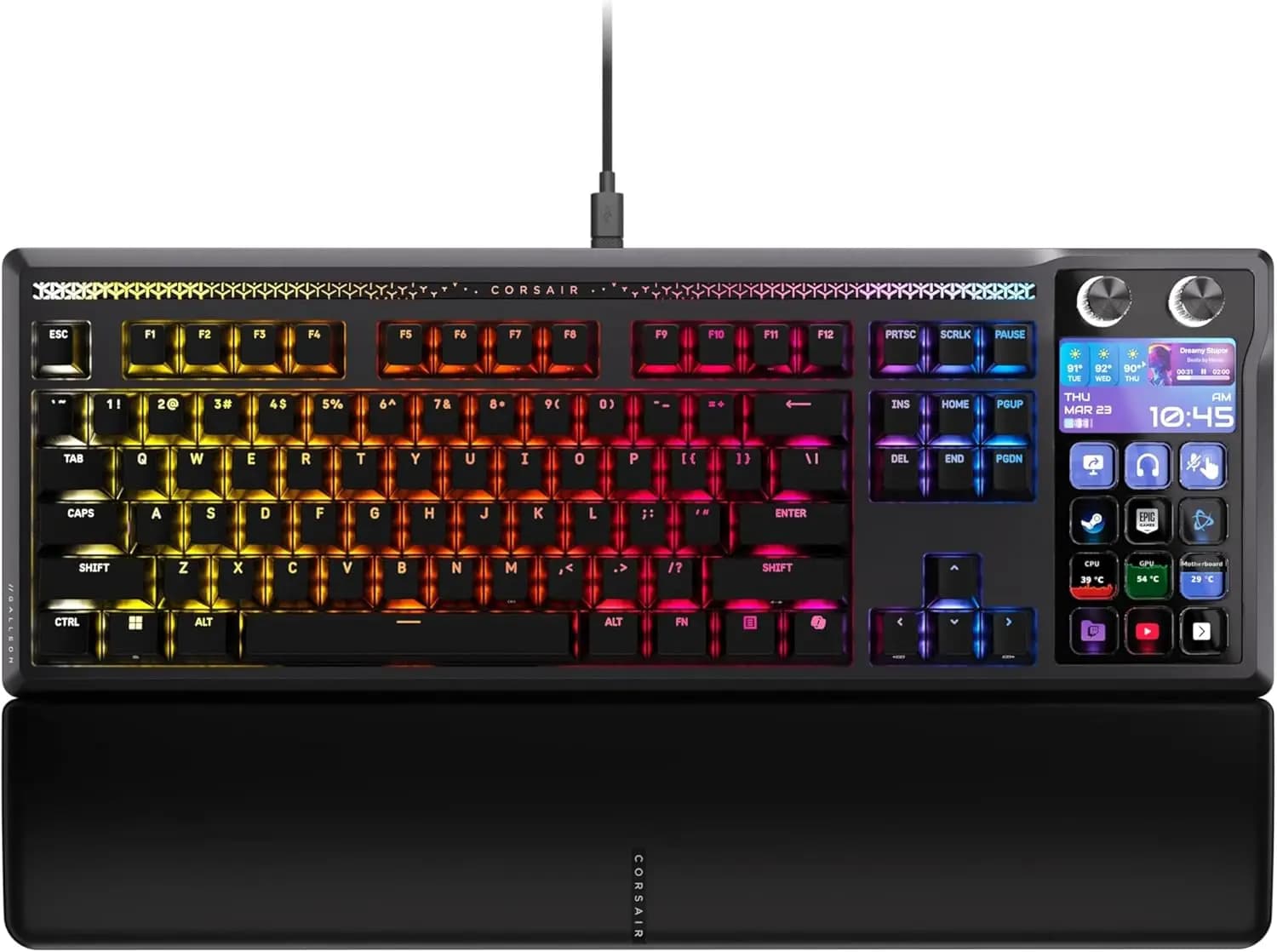 Galleon 100 SD RGB Mechanical Wired Gaming Keyboard - QWERTY US, Stream Deck-Integrated, Pre-Lubed MLX Pulse Thocky
