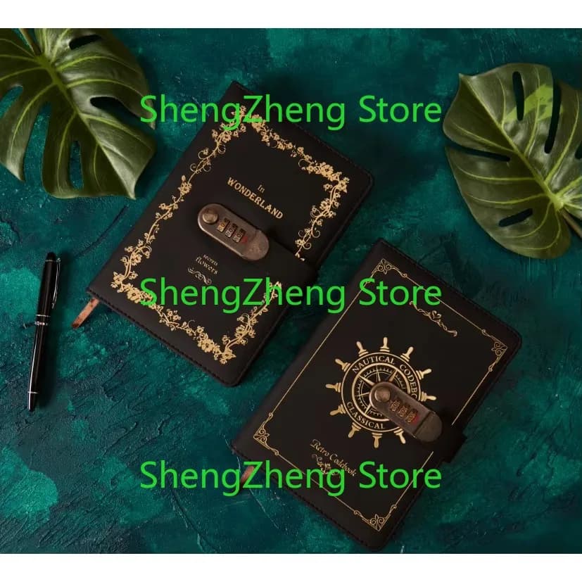 A5 Corea Retro Notebook Password Book con serratura Scuola creativa Forniture per ufficio Cancelleria Diario personale Diario Copertina Planner
