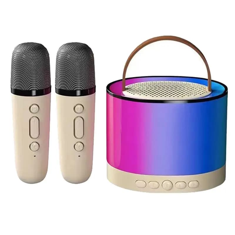 Mini Macchina per Karaoke Ingegnosa con 2 Microfoni Wireless, Altoparlante Bluetooth Portatile