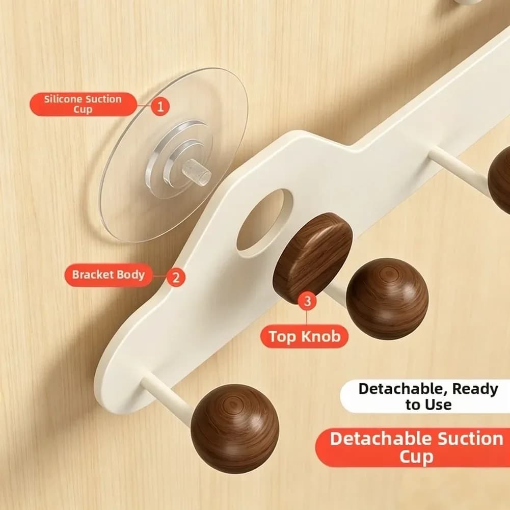 Maximize Storage Space Organizer Suction Cup Hook No Drill Hanger White Space Saving Design Strong Load Bearing