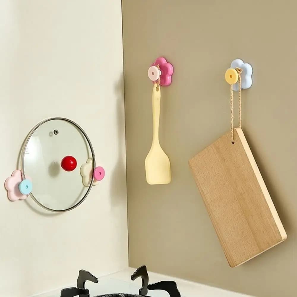 4 Pezzi Ganci a Ventosa Pratici Senza Foratura, Appendiabiti da Parete Impermeabili, Ganci Decorativi per Chiavi Ingresso