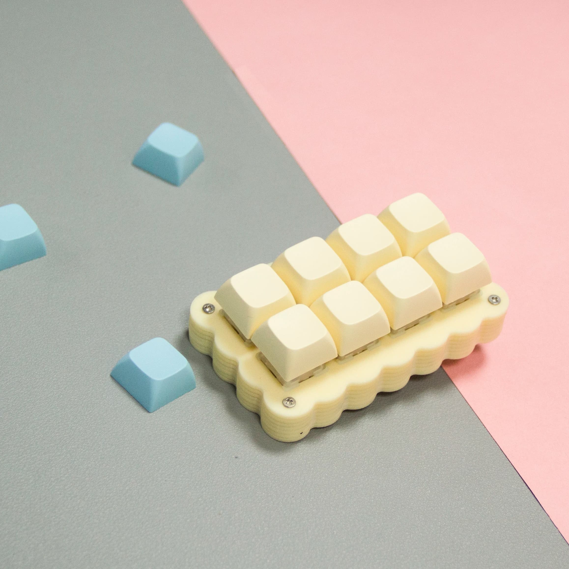 Cookies Keyboard for Gaming DIY Cream Color RGB Backlit VIAL Mechanical Hotswappable Offical