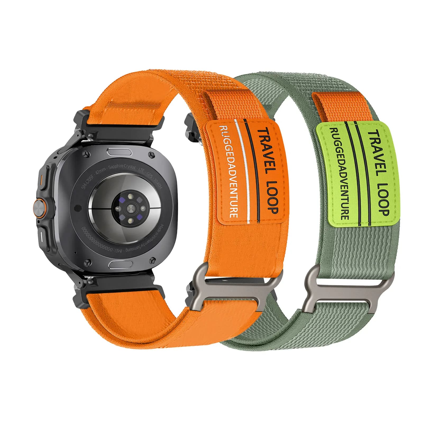2 cinturini in nylon con velcro per Samsung Galaxy Watch Ultra 47mm