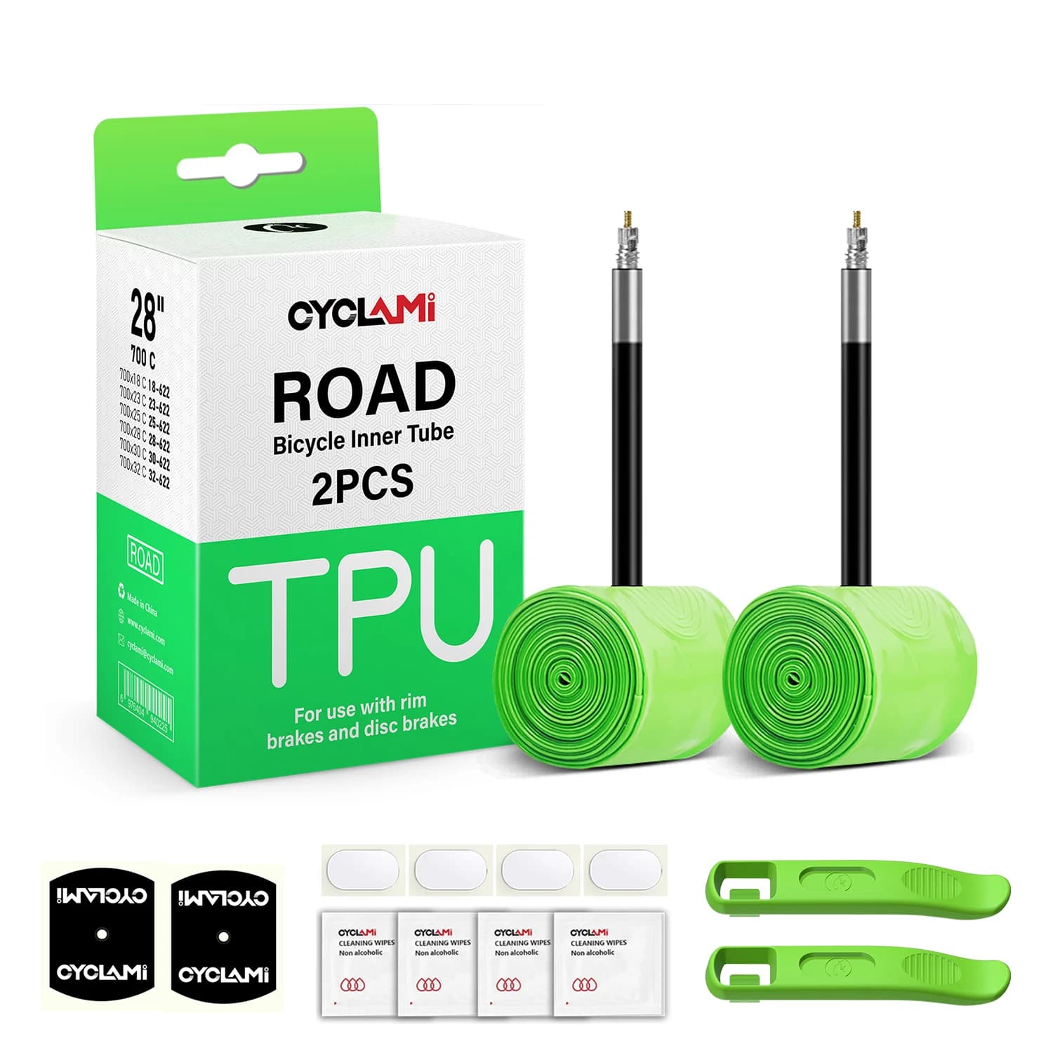 CYCLAMI TPU Ultralight Material Bike Air Camera 700C 18 32 MTB Road Bike Tire 45 65 mm Length French Valve Tyre Repair Tools