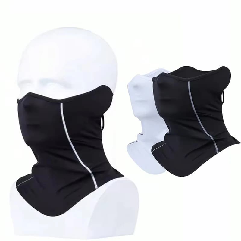 Maschera riflettente per mezza faccia da equitazione notturna Protezione solare Copri collo Maschera estiva da equitazione in seta di ghiaccio Protezione antipolvere e UV per esterni