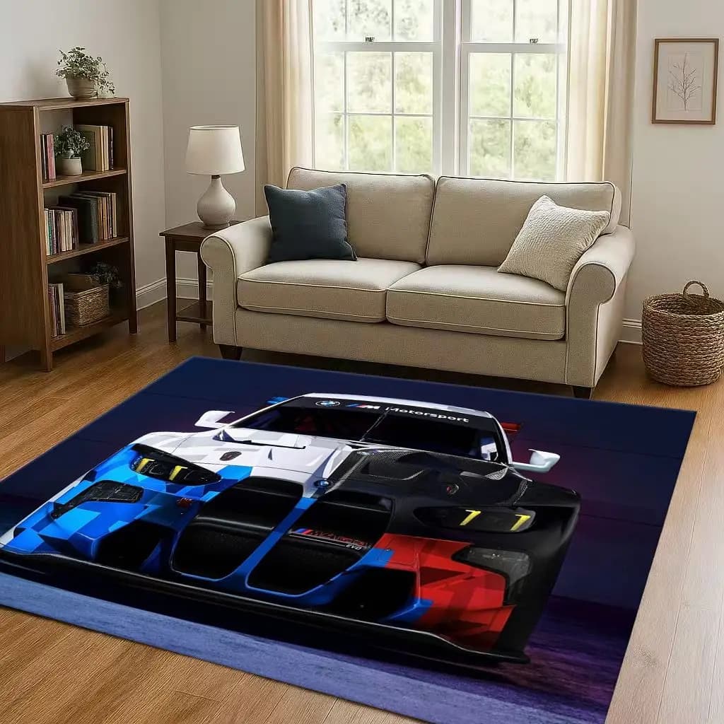 Classic E36 Car Racing Cartoon Art Moto Living Room Anti-slip Carpet for bedroom Playroom Sofa, Home Decorations Zerbino Gift