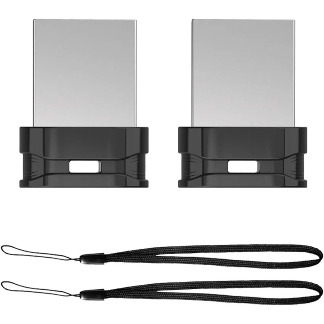 Chiavette USB Ultra Fit da 32GB, Confezione da 2, Mini Pen Drive con Cordino, Memoria Compatta per Laptop, TV, Auto, Nero