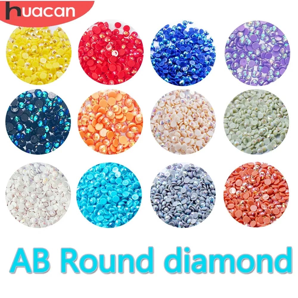 HUACAN AB trapano rotondo pittura diamante strass vendita mosaico pietre colorate ricamo in resina creazione di regali