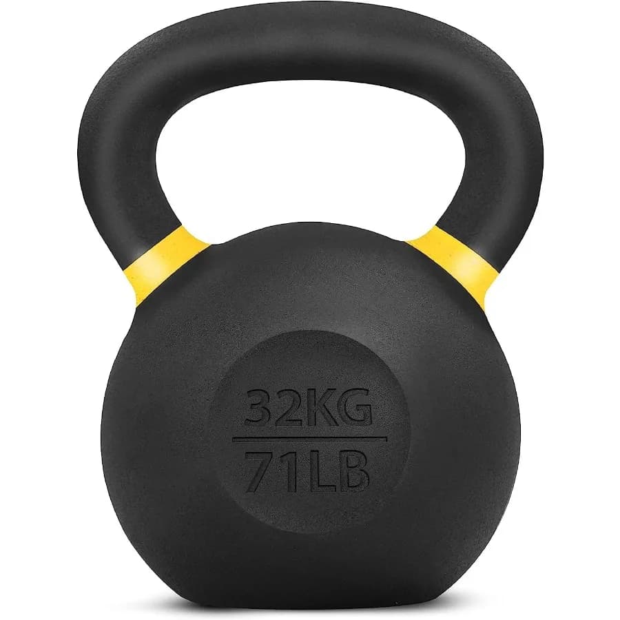 Kettlebell for strength training Kettlebell powder coated cast iron 32 KG / 71 LB Single for full body workout, gym at home