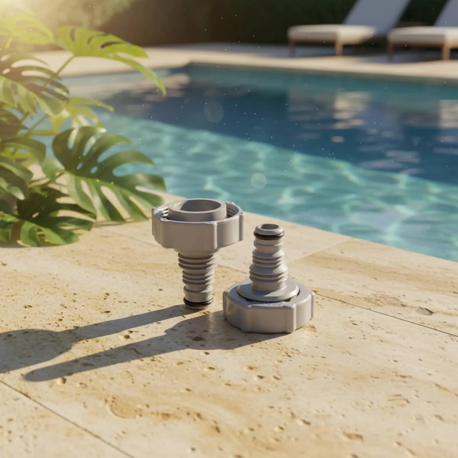 Adattatore per tubo ottimizzato con design filettato, adattatore per tubo per pulizia piscina, connessione sigillata, di lunga durata