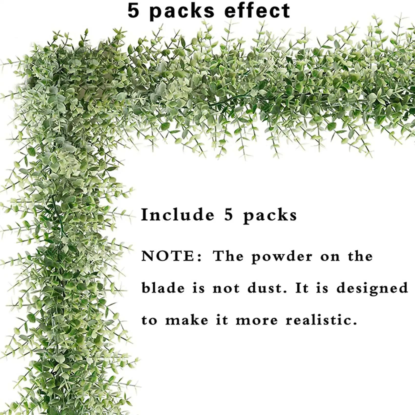 25 Packs 30Ft Artificial Eucalyptus Ghirlande False Green Faces Fin Plants Appese For Table of Weddings Background Arco