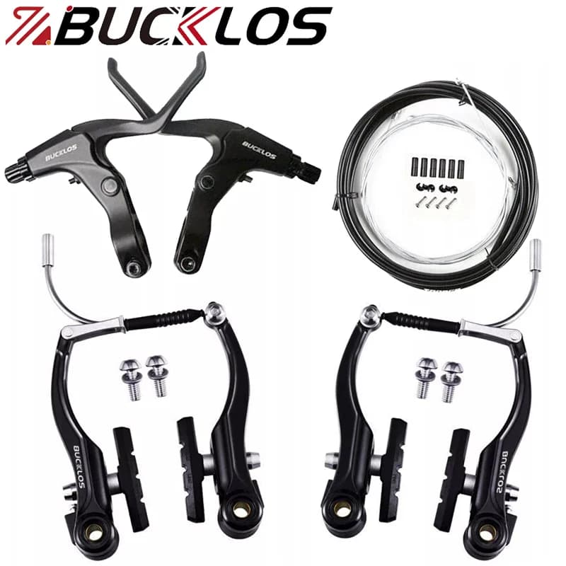 BUCKLOS Set freni a V per bicicletta Kit freni per cerchioni per mountain bike da strada Pinza freno a V per bicicletta/cavo/linea di leva che tira il freno del cerchione