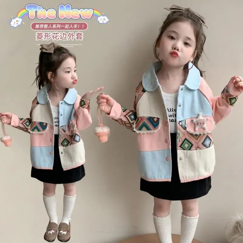 Kawaii Casual Coat Set Moda Abbigliamento per bambini Cappotti per ragazza Huntrix Vestiti Giacche per bambini Coreano 2025 Inverno Bobo Shozu