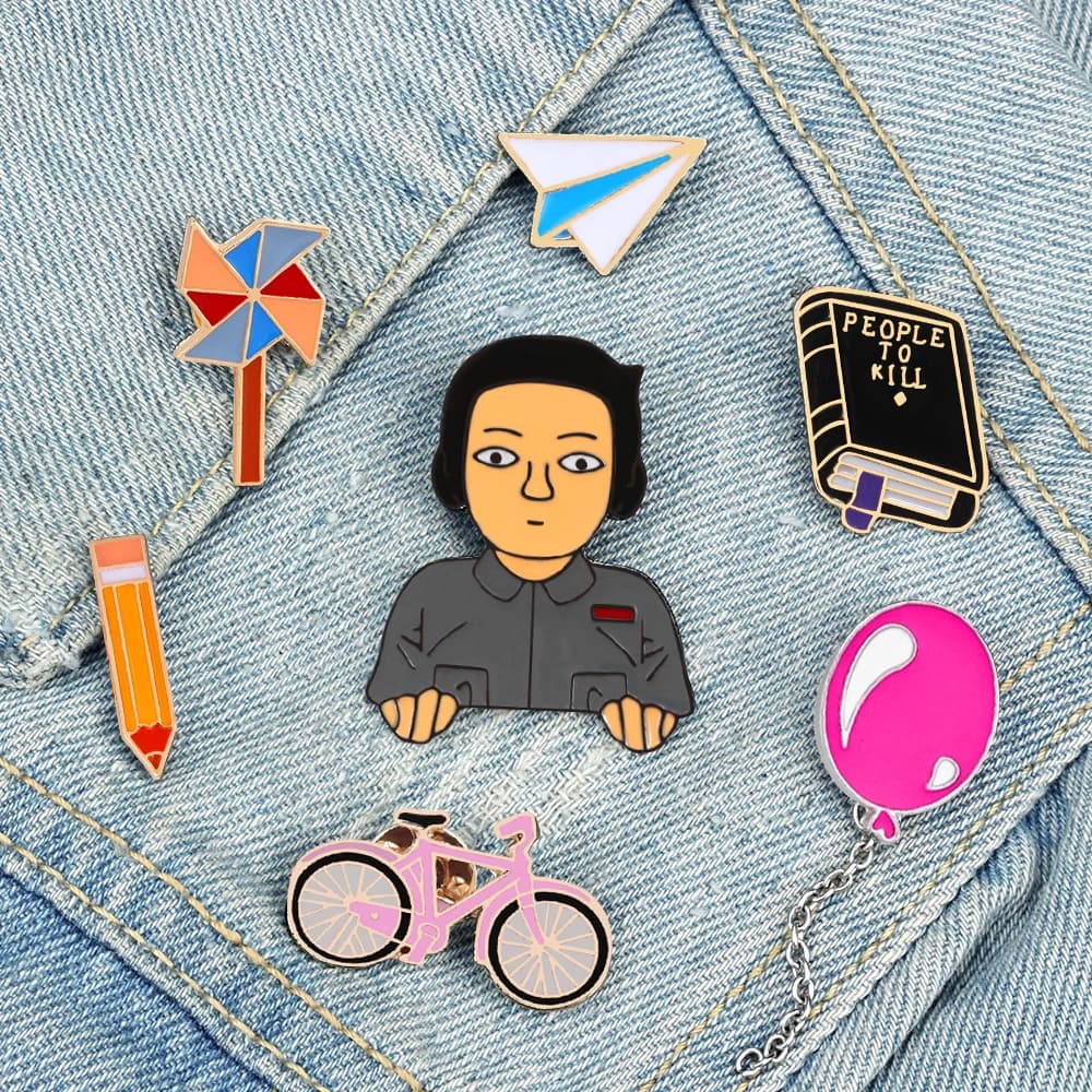 Simpatico cartone animato infanzia memoria spilla palloncino mulino a vento aereo ragazza ragazzo smalto spilla vestiti risvolto zaino distintivo accessori regalo