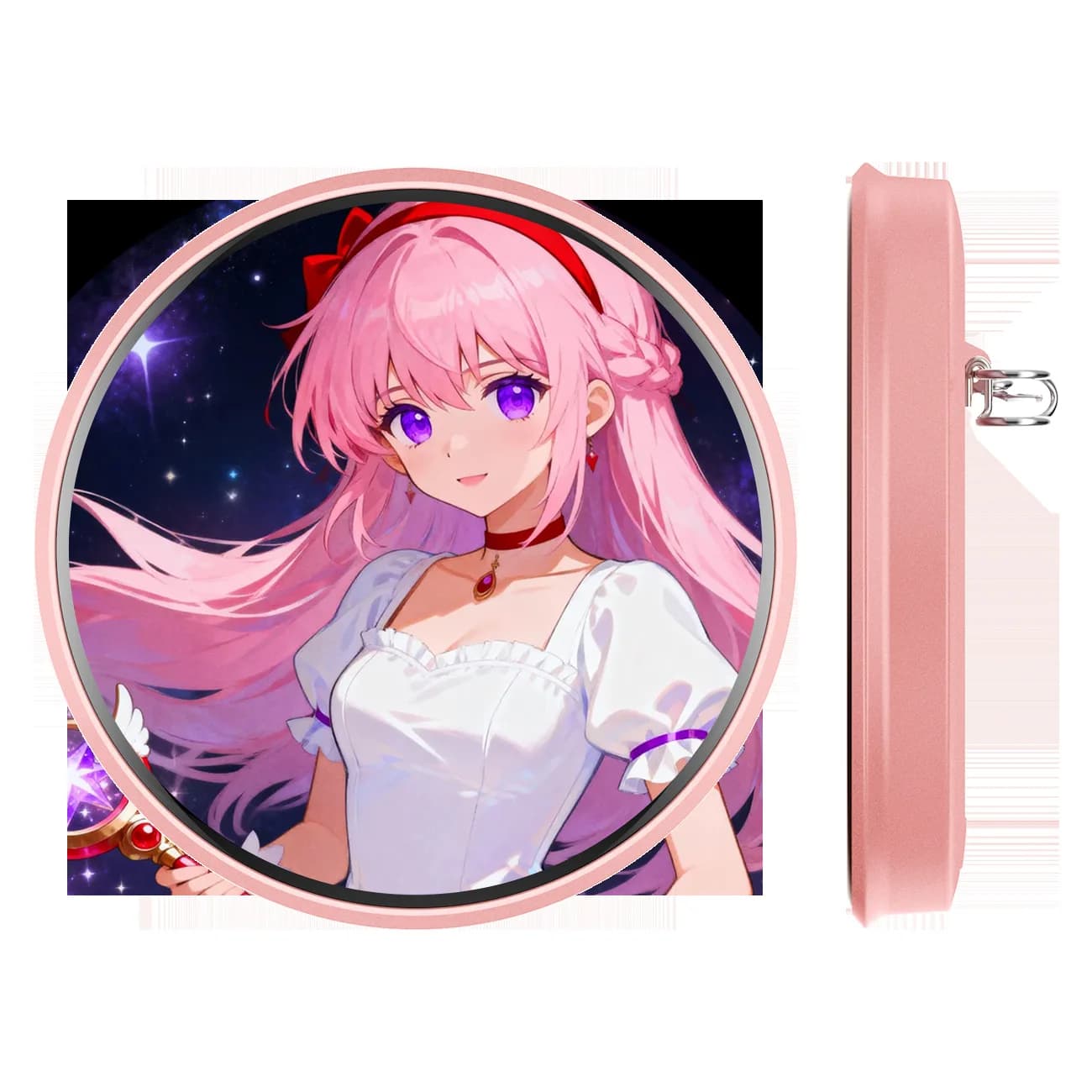 Badge Elettronico Dinamico da 1,85 Pollici con Touchscreen HD, Display Digitale per Foto, Spilla Elettronica, Pin Anime per Regali a Fan, Ragazzi e Ragazze