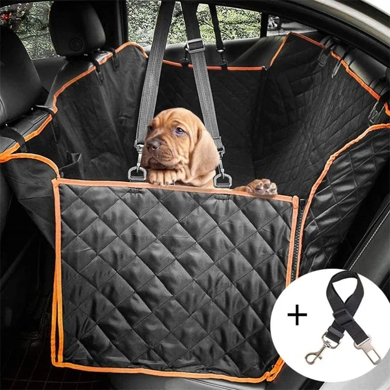 Dog Car Hammock Back Seat Cover Waterproof Anti-Scratch Pet Seat Cover Visual Mesh Window Side Flaps Storage Bag Safety Leashes
