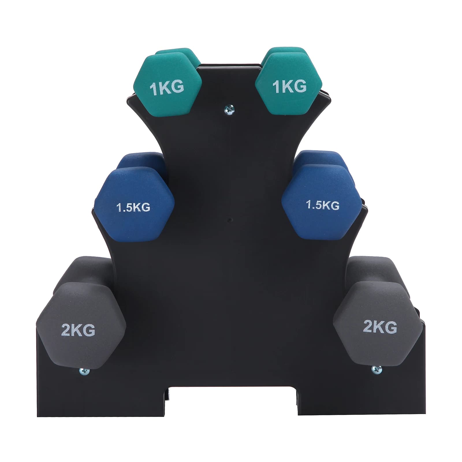 Supporto per manubri esagonali in ghisa e PVC, multicolore, a 3 livelli, piccolo, per allenamento fitness in casa e palestra, unisex, all'ingrosso