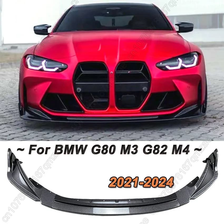 Auto Paraurti Anteriore Lip Splitter Diffusore Body Kit Spoiler Paraurti Guard Protector Accessori Per BMW G80 M3 G82 M4 2021-2024