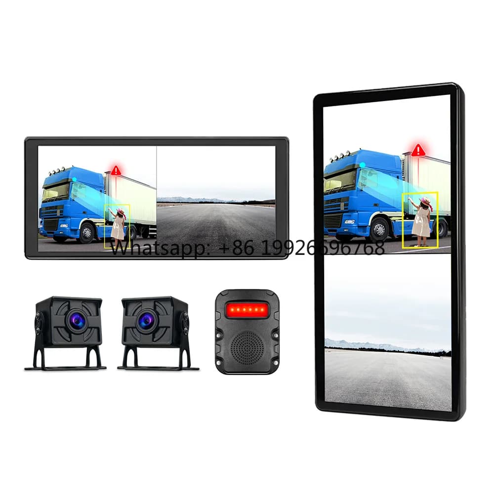 Dash Cam per Camion con Schermo Touch da 10,36 Pollici, Telecamera Retrovisiva Elettronica a Doppio Canale, Rilevamento Punti Ciechi per Autobus e Camion