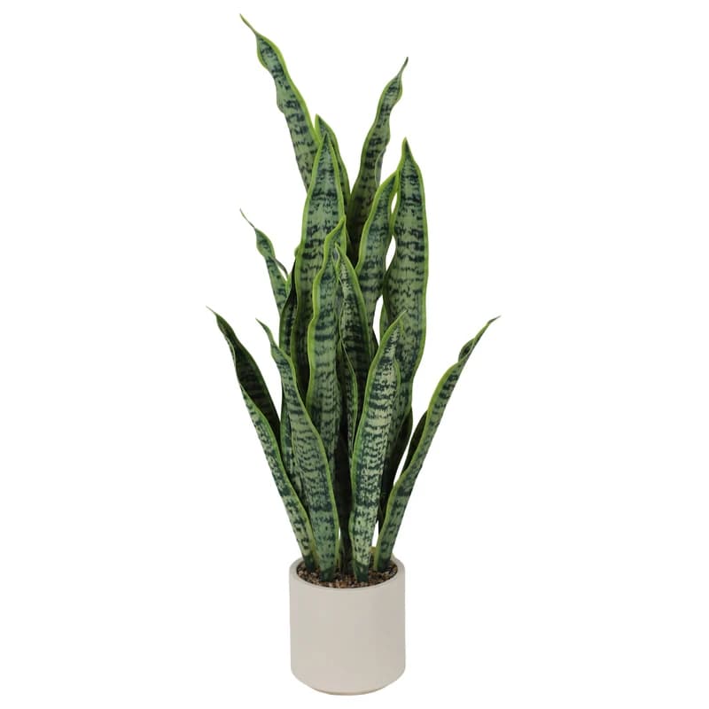 PeacefulHues Pianta di Serpente Artificiale Alta con Vaso, Sansevieria Finta Resistente ai Raggi UV, Foglie Realistiche per Interni Casa Ufficio Camera da Letto