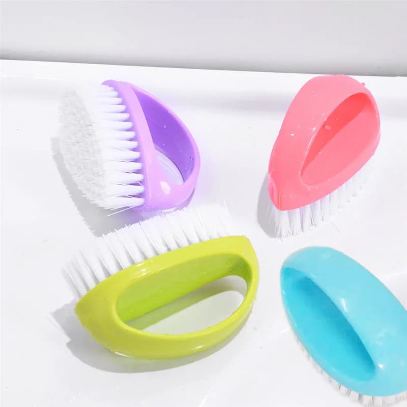 Spazzola in plastica color caramella, spazzola per la pulizia della casa, spazzola per la decontaminazione domestica, spazzola per scarpe a setole morbide