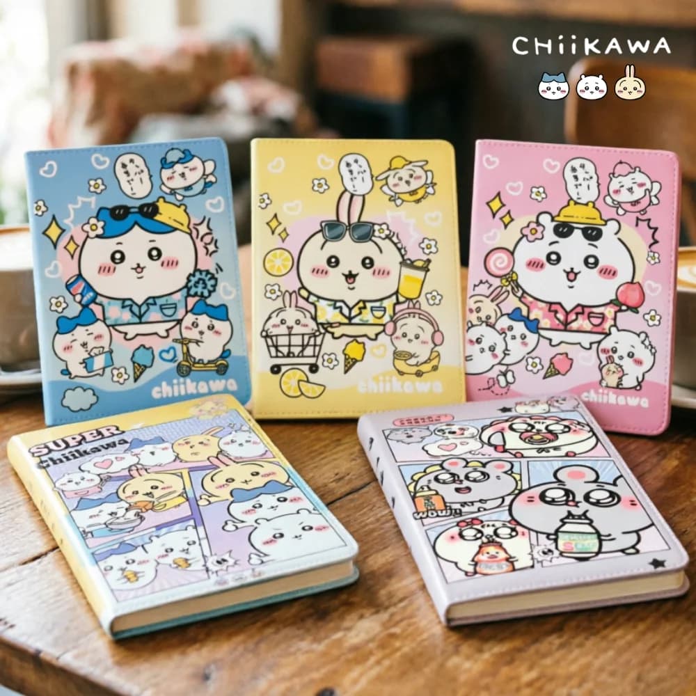 @NEW Chiikawa A5 leather notebook with personalized soft cover - perfect for business meetings and college life