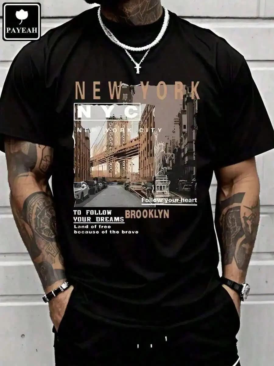 100% Heavyweight Cotton T-Shirts, Men's Casual Cotton Short-Sleeve T-Shirts - Men's Basic Summer T-Shirts (Sizes S-XXXL). Cotton, Retro, Cotton, Cotton Shirts, Printed T-Shirts, T-Shirts, Printed T-Shirts, Western Style, Black Printed T-Shirts.
