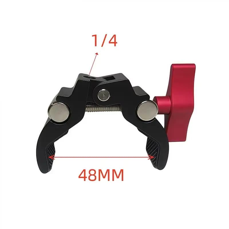 Set di Accessori per Fotografia: Morsetto in Metallo con Doppia Testa a Sfera e Braccio Magico per Monitor, Luce, Microfono e Supporto Telefono