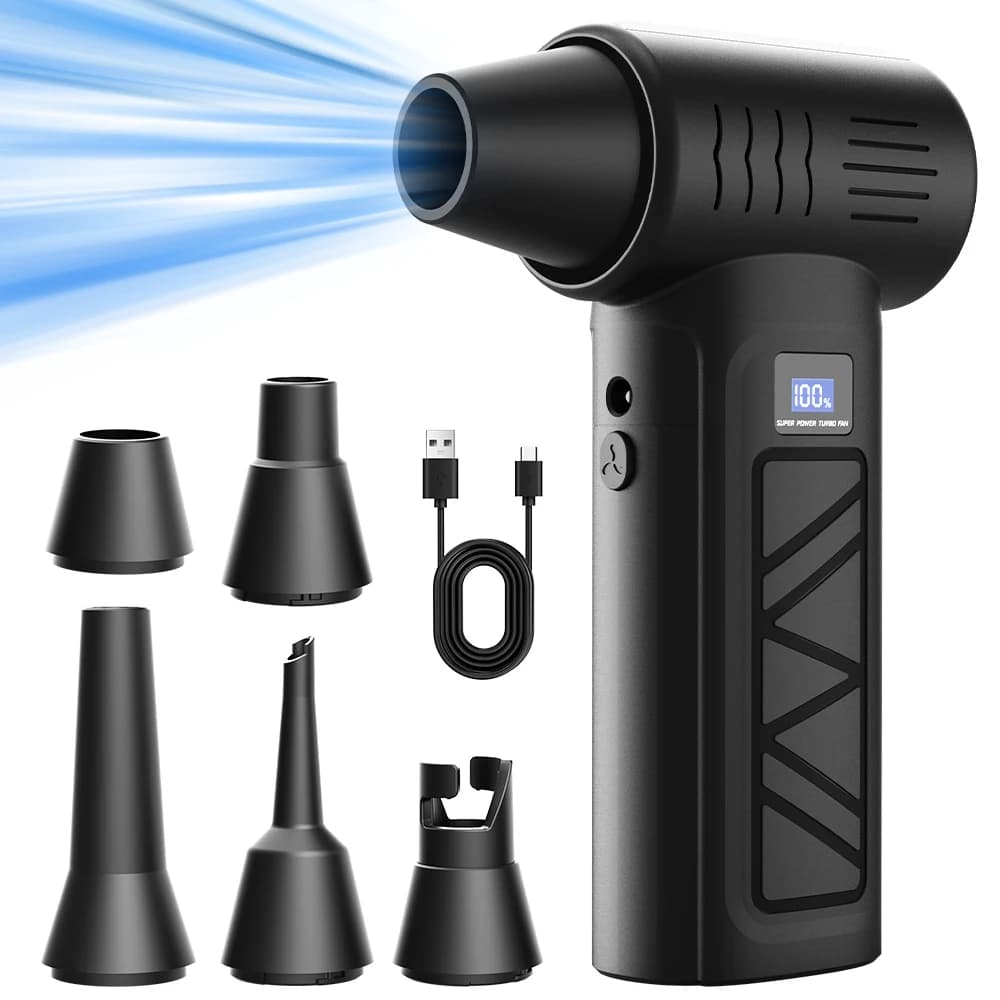 Electric Air Duster 110,000 RPM Powerful Air Blower Dust Cleaner Violent Fan Type-C Charging Turbo Jet Blower Mini Portable
