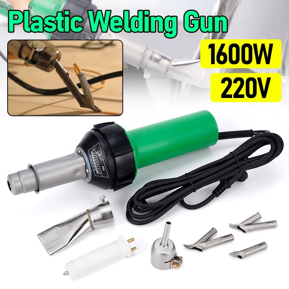 220V 1600W Pistola per Saldatura di Plastica Ventilatore di Aria Calda Torcia di Calore Saldatore Elettrico Nucleo di Riscaldamento Kit di Strumenti per PP/PE/PVC Foglio/Tubo/Tank