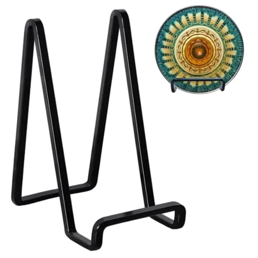3 Pack 6 inch Metal Plate Stands for Display, Plate Holder Pictures Frame Easel Display Stand, Tabletop Picture Stand, Iron Eas