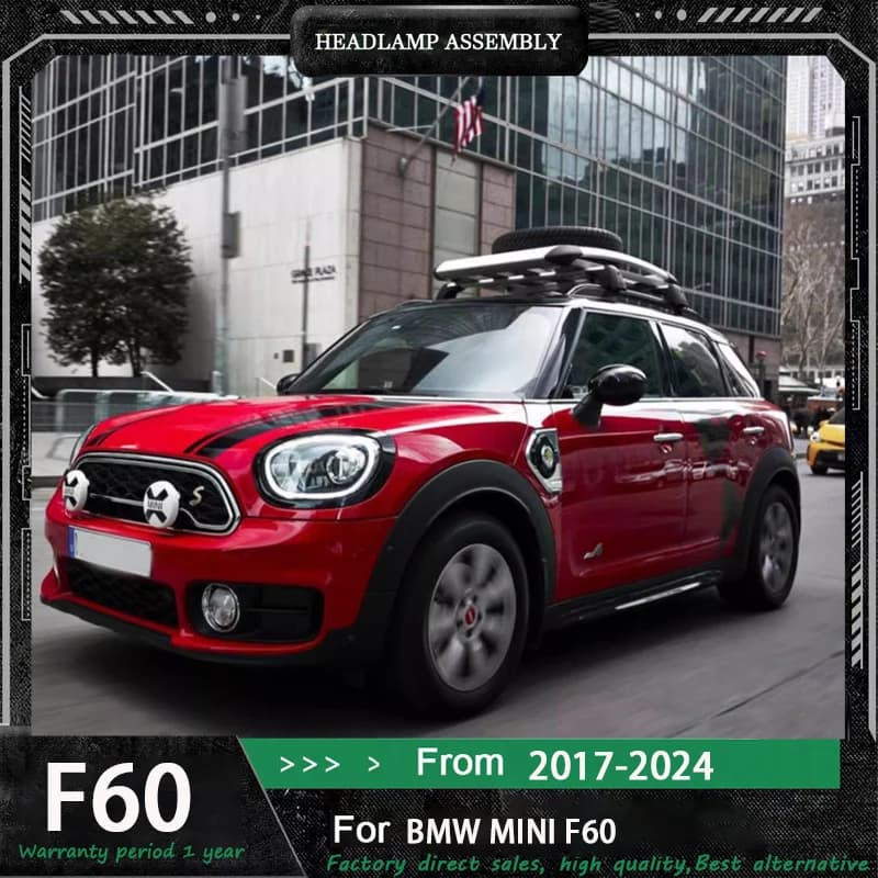 Accessori auto per Mini Countryman F60 Fari 2017-2024 BMW Mini F60 Faro DRL Indicatori di direzione Luci anabbaglianti Lente del proiettore