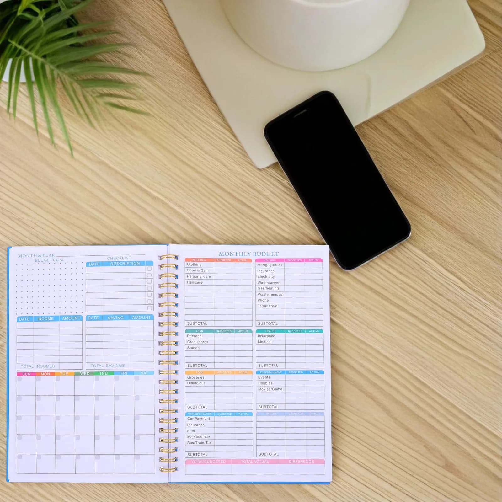 Agenda Portatile A5 Non Datata per la Gestione delle Spese Domestiche, Quaderno di Registrazione per la Gestione Finanziaria Mensile