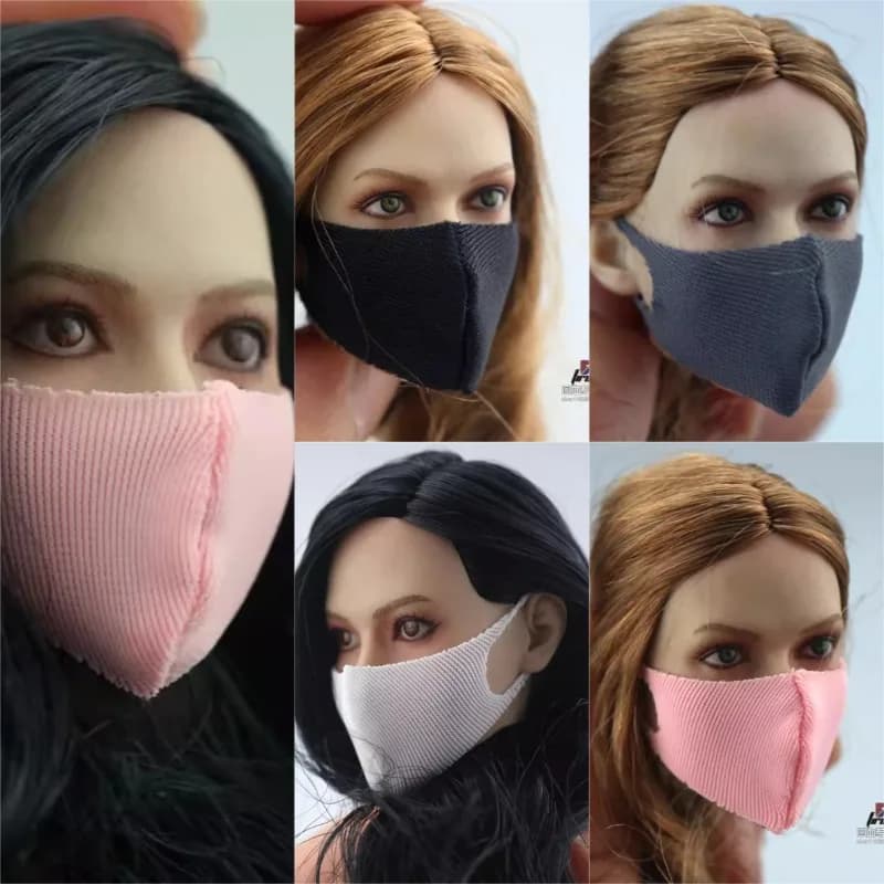 1/6 Scale Female Soldiers Fashion Face Mask Model Five Colors for 12" Action Figures Body Head Sculpture Accessory
