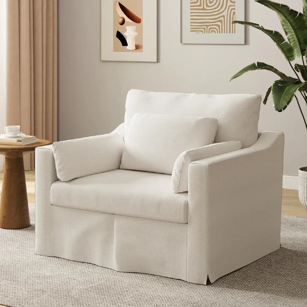 ONBRILL Sedia d'accento oversize, poltrona da divano rivestita larga 42 pollici con 3 cuscini, comoda sedia da lettura, bracciolo con sedile profondo