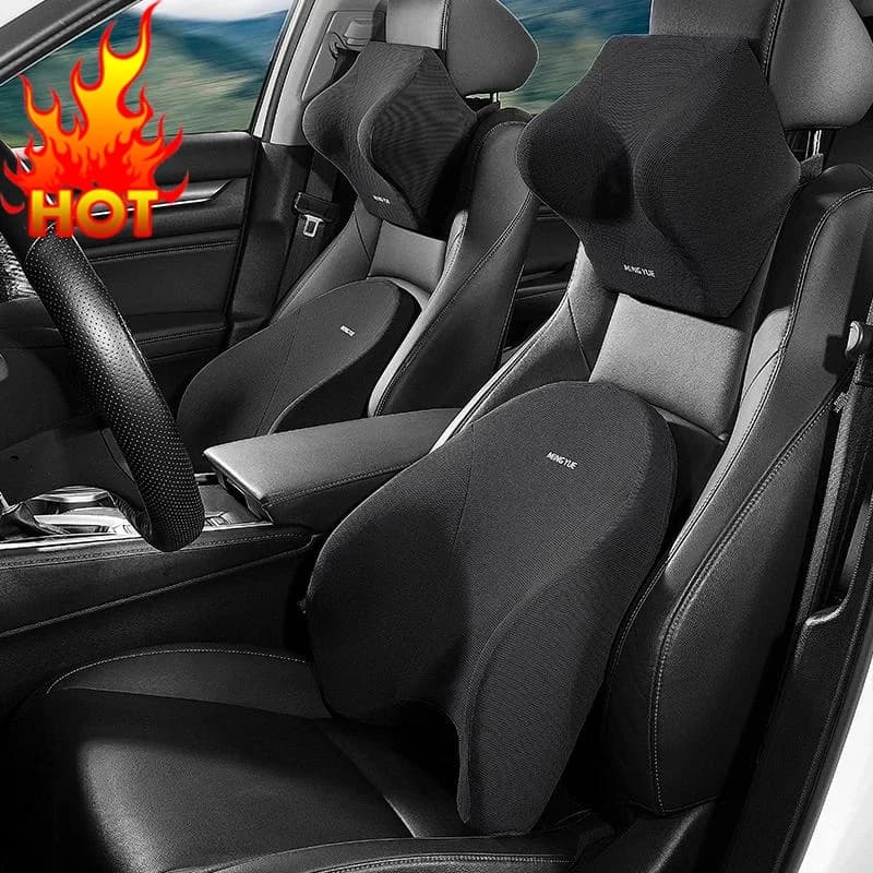 Cuscino per il collo dell'auto in Memory Foam supporto per la schiena lombare quattro stagioni cuscino per poggiatesta per auto traspirante per alleviare lo Stress cuscino per seggiolino auto
