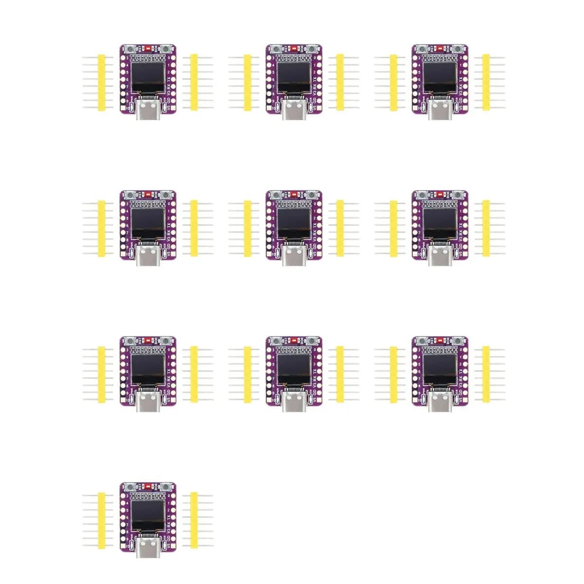 10X ESP32-C3 OLED Development Board with 0.42in OLED Module Ceramic Antenna Wifi Bluetooth ESP32 Supermini