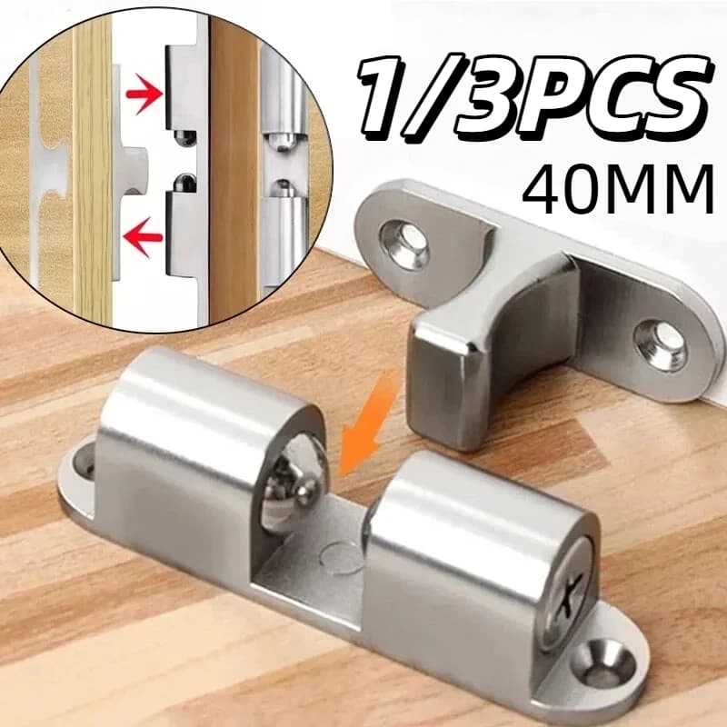 Double Spring Closure with Steel Ball for Furniture, Cabinets and Doors, Adjustable Shock Absorber, Wardrobe Voltage Closure, Hardware Accessories