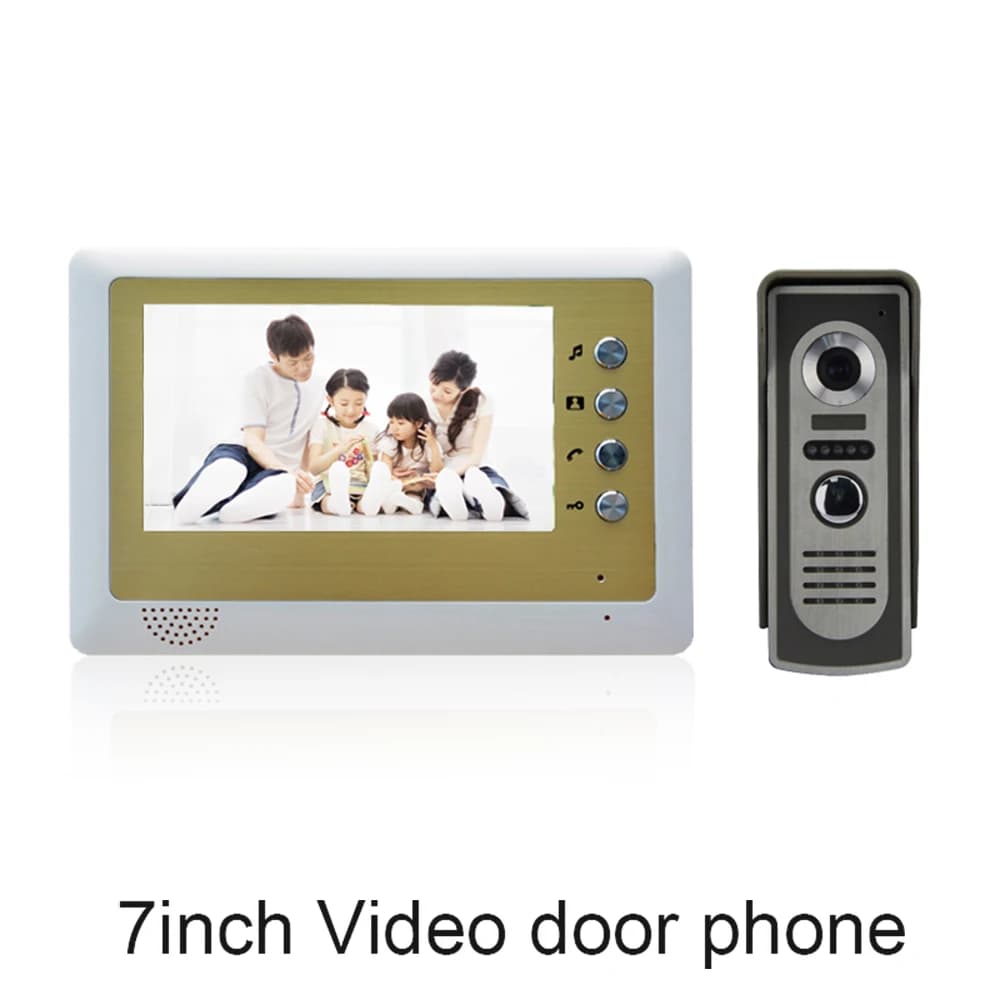 1 set videocitofono campanello citofono da 7 "per visitatori parlare indietro telecamera impermeabile facile da usare visione notturna HD