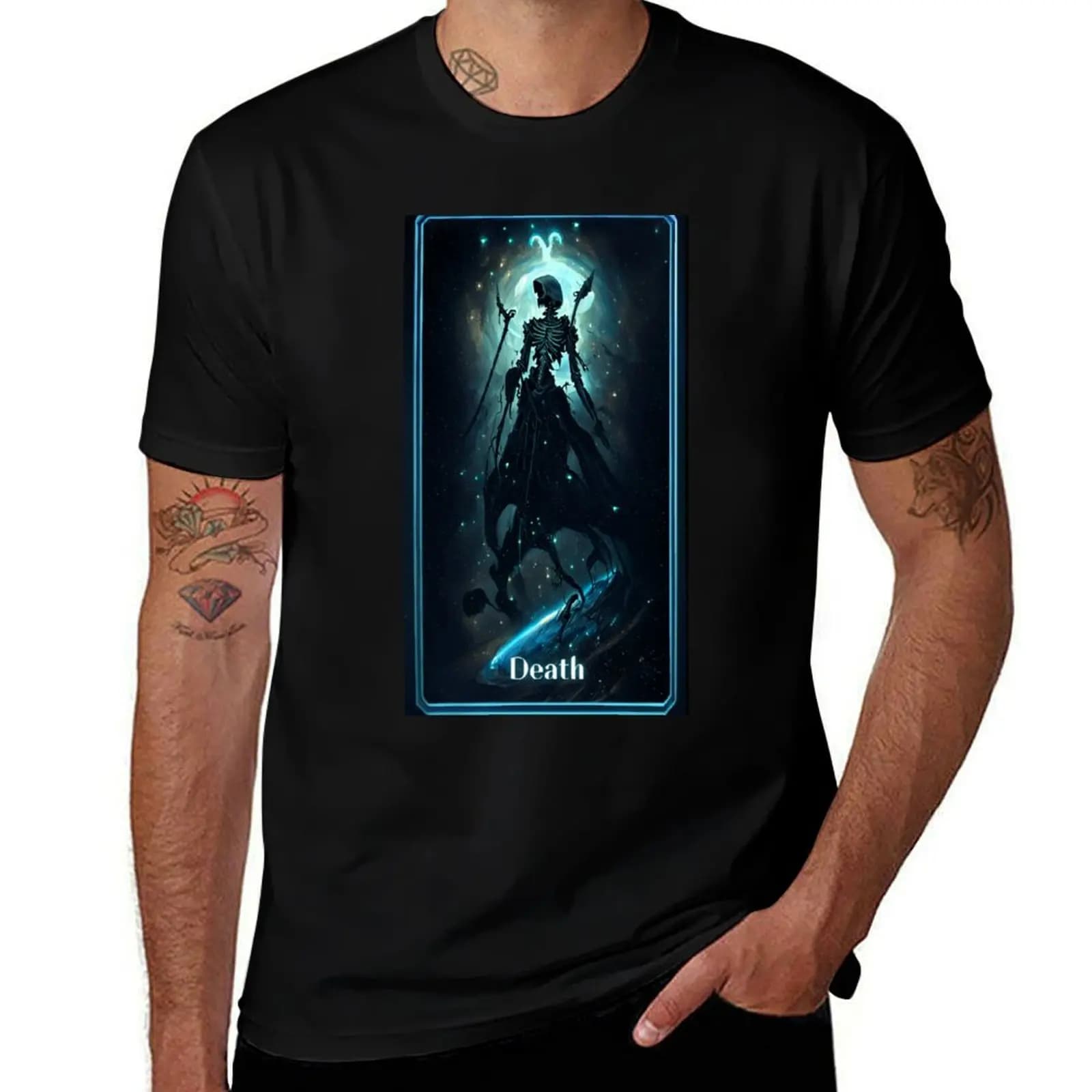 Galactic Tarot Card: T-shirt Death per sport all'aria aperta a maniche corte