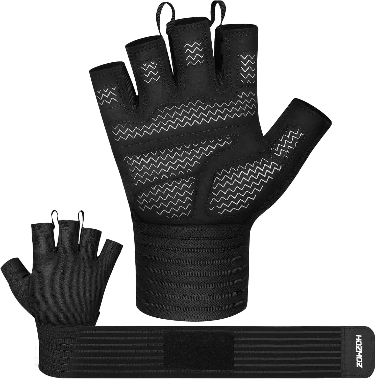 Weight Lifting Gloves with Wrist Support, Gym Workout Gloves for Men Women, Full Palm 6mm Padded & Grip, Exercise Wrist Wraps fo