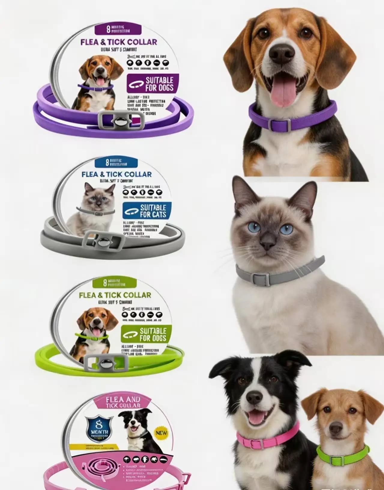 Collare repellente naturale contro pulci, zecche e pidocchi per cani e gatti – Impermeabile e regolabile, alimentato da oli essenziali