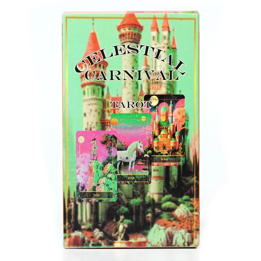 Tarocchi di Carnevale Celeste Tarocchi Completo con 78 Carte, Mazzo Oracle Indie Unico 10,3*6 Cm