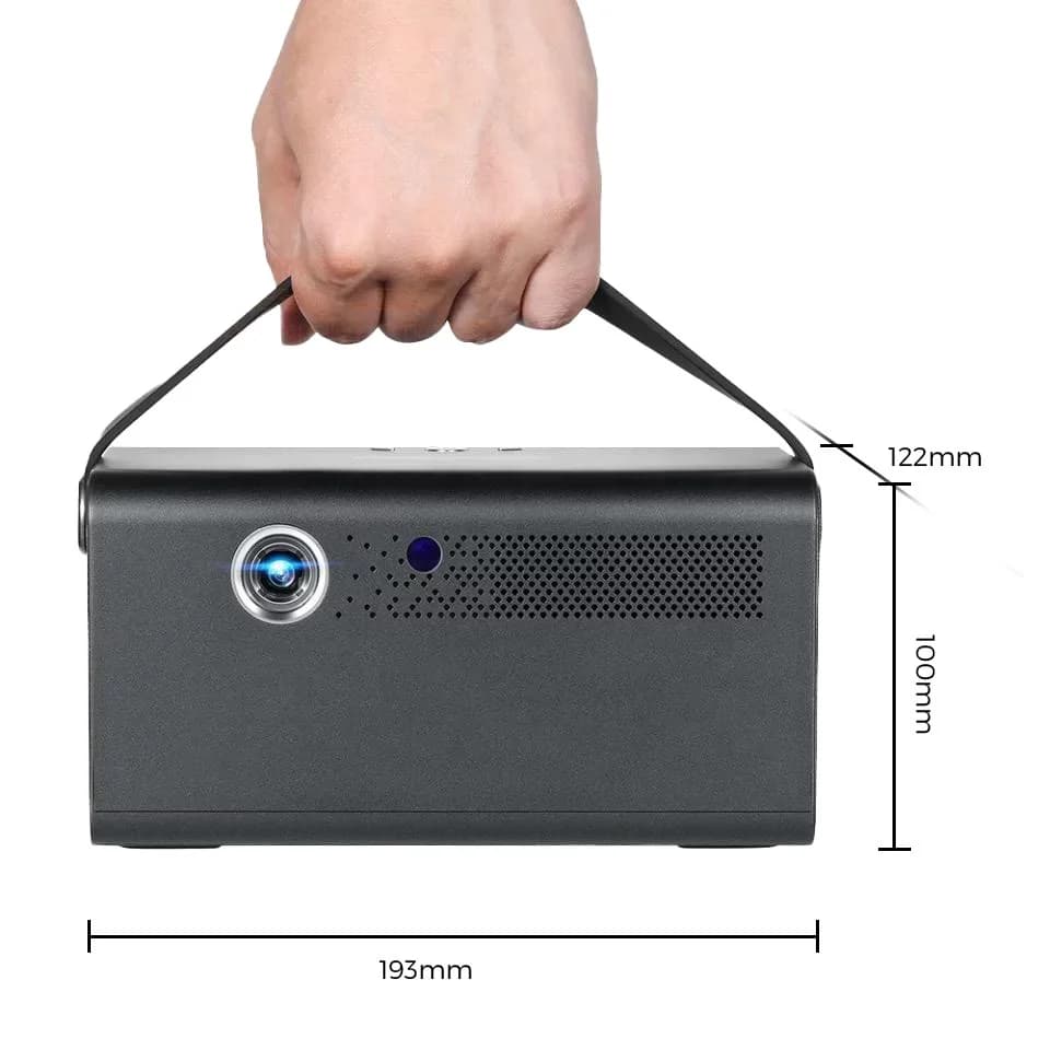 Proiettore Portatile V7 DLP 1080P Cinema con Batteria, Full HD 600 ANSI, Home Theater, Android, Mini Proiettore Video 4K