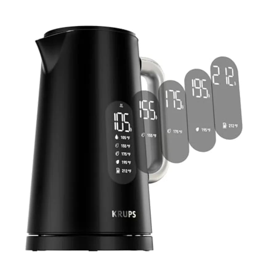 Bollitore Elettrico Smart Temp da 1,7L con 5 Impostazioni Precise di Temperatura, Display Digitale, Esterno Cool-Touch, Design Senza Cavo